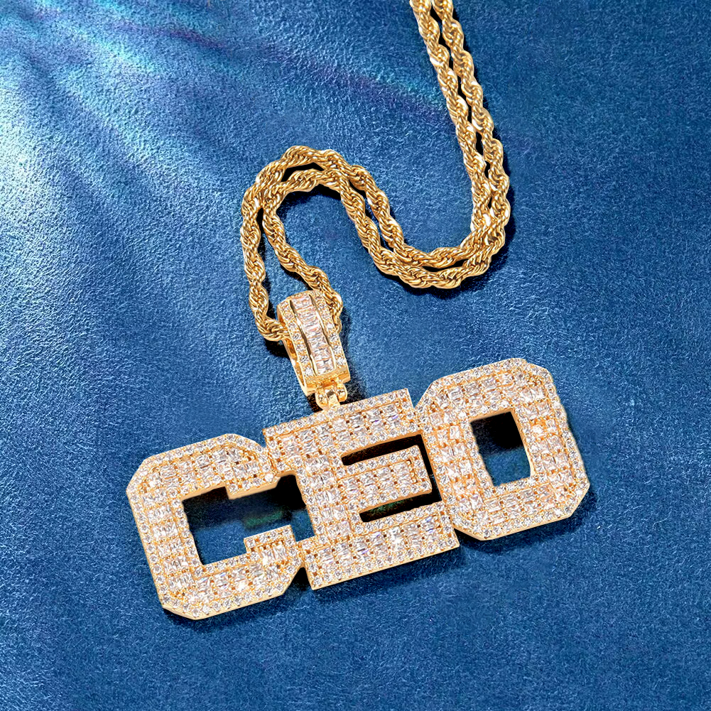 High-polish gold letter pendant for layered chains