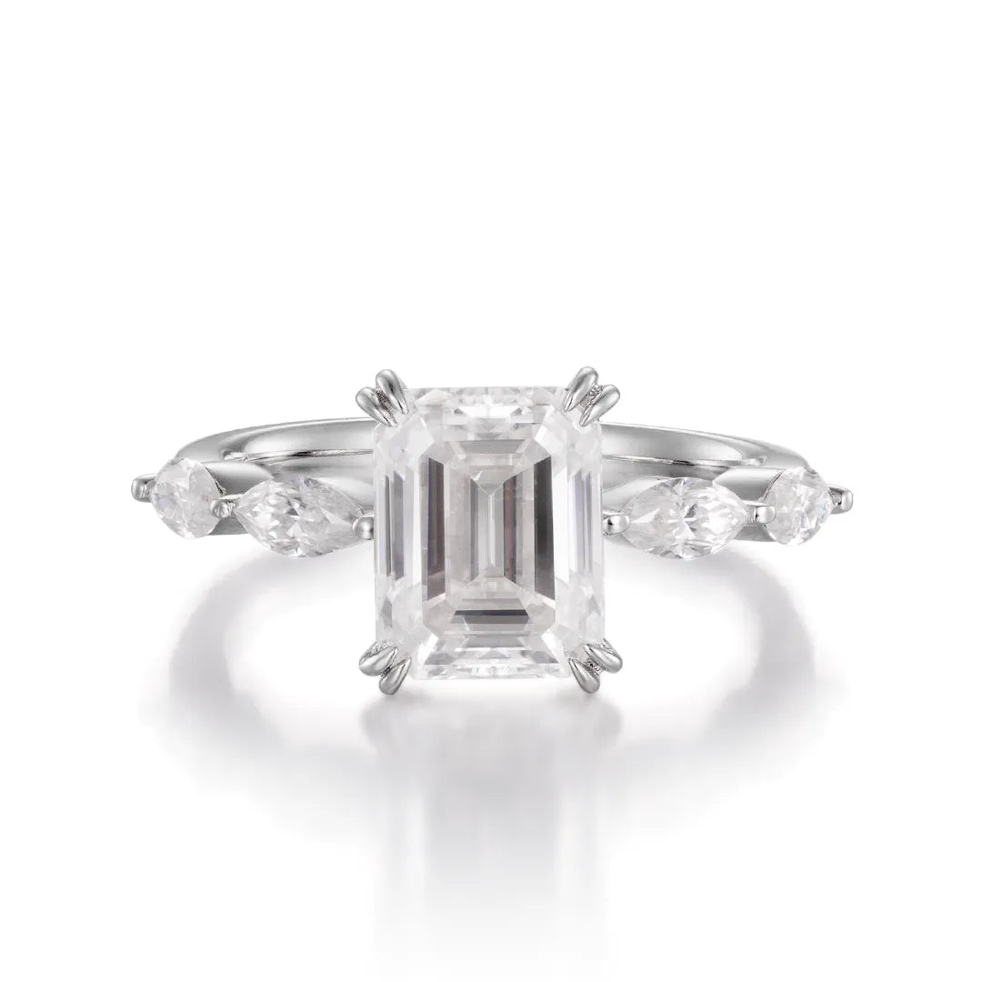 sterling silver wedding rings with moissanite