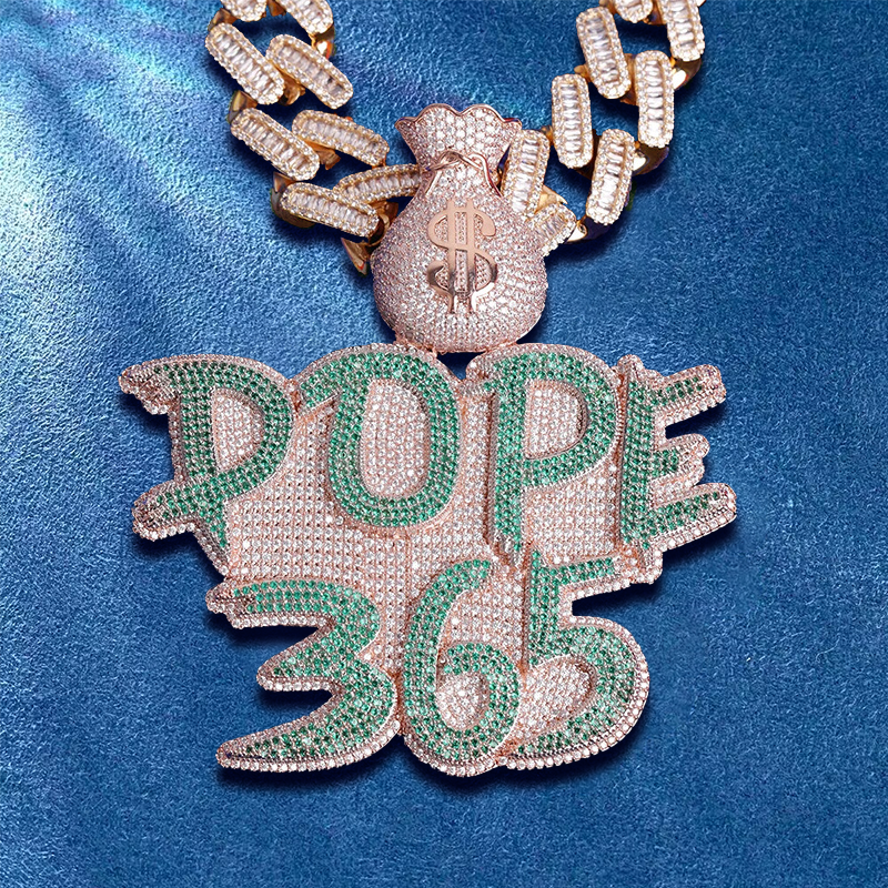 Gold-plated letter charm pendant for men and women