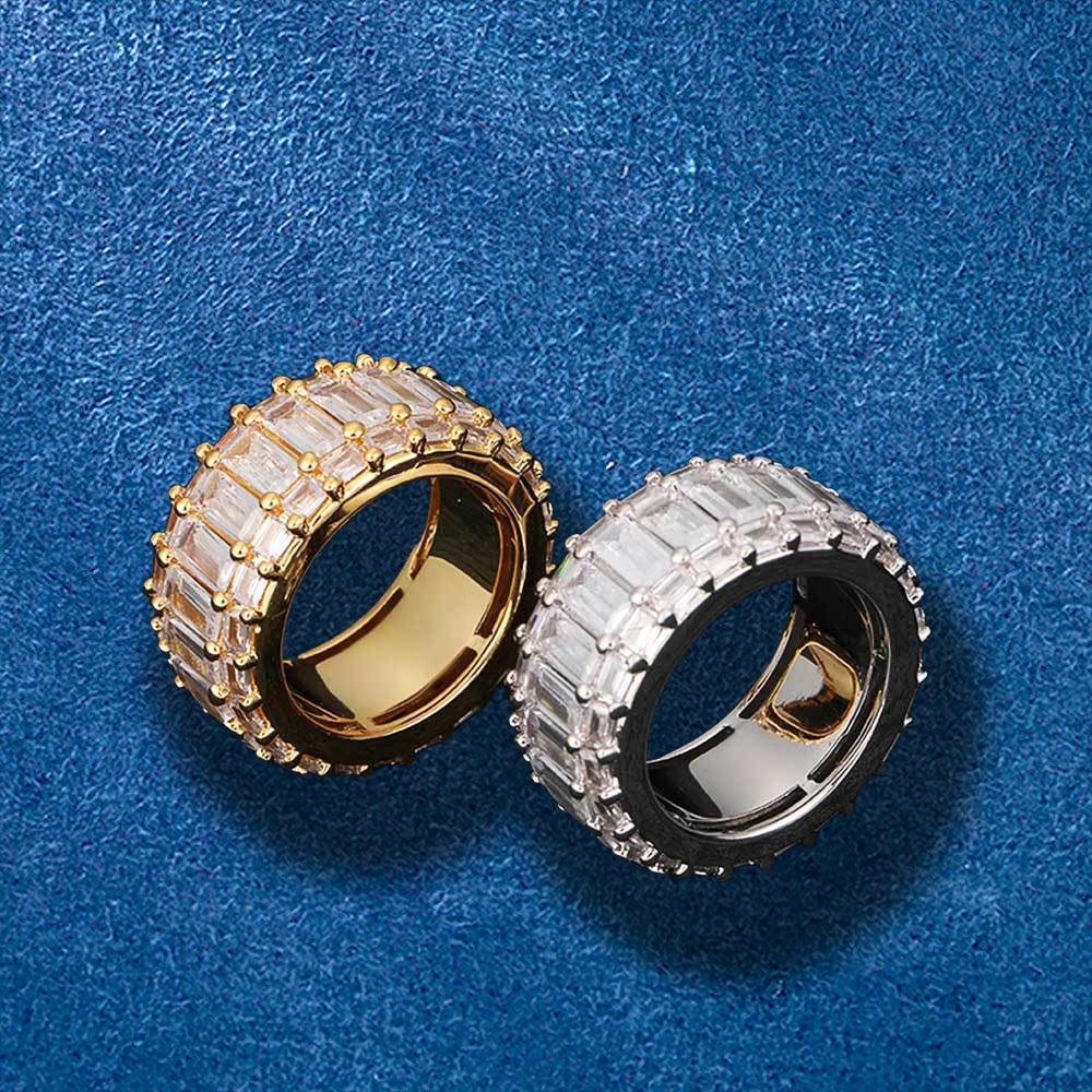 Hip hop fashion ring with iced detailing