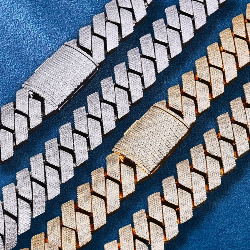 Diamond-cut Cuban link chain for men