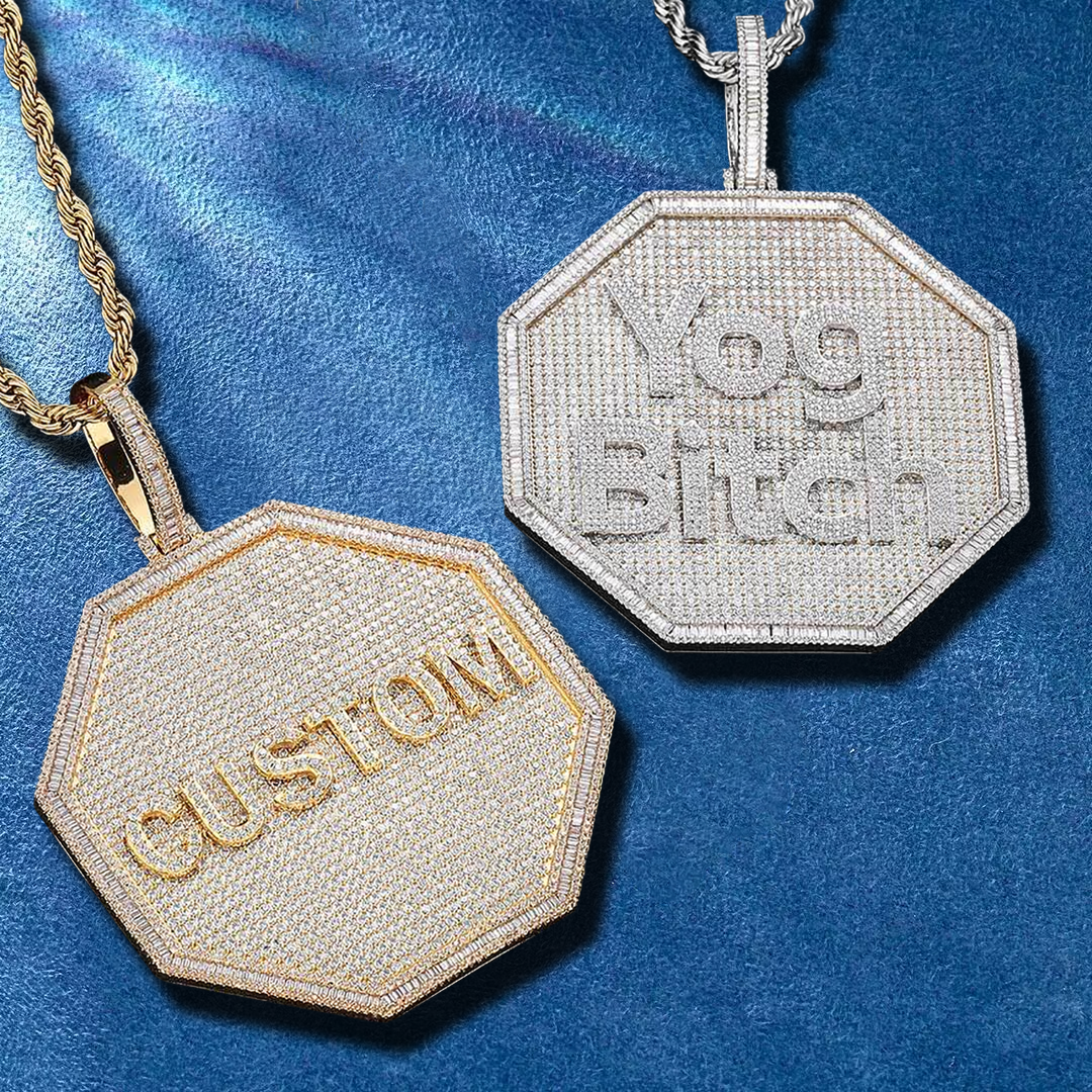 High-polish iced out alphabet charm for gift