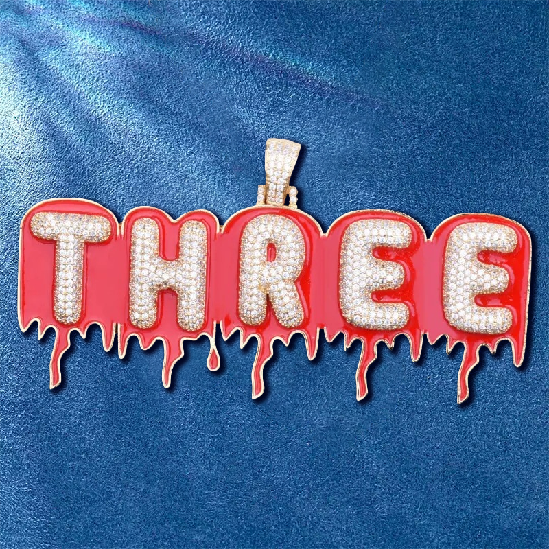 Men’s iced-out A to Z pendant in hip hop style