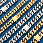 Stylish Cuban chain worn with matching bracelet
