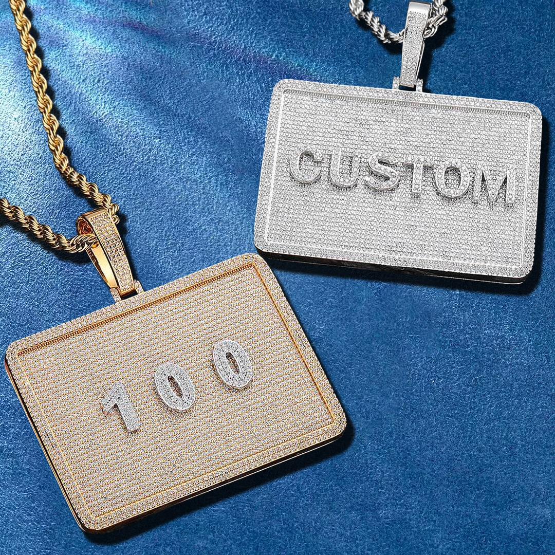 Bold capital letter pendant with bling finish