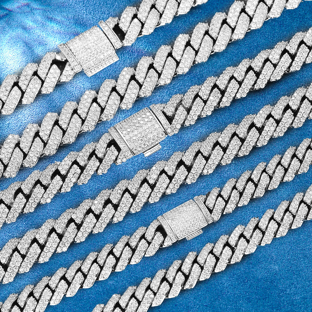 High-polish 10mm Cuban link chain with box clasp