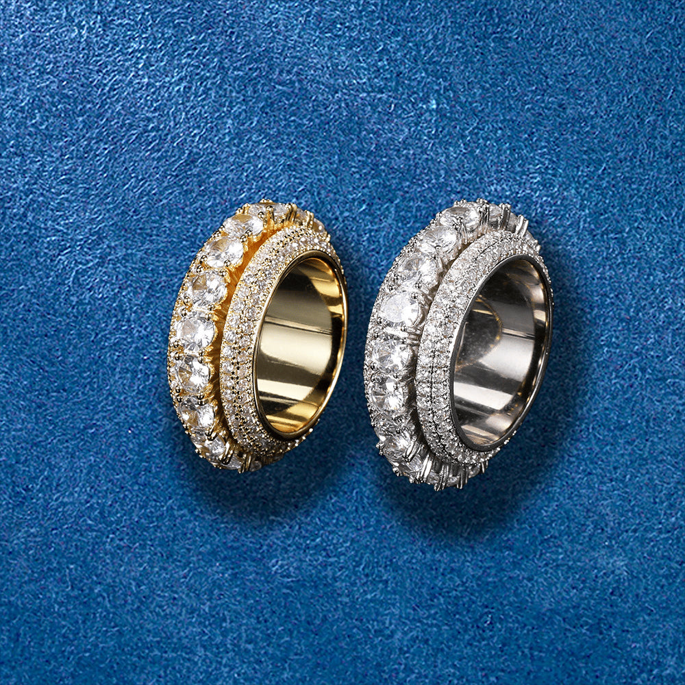 Custom engraved iced out ring design