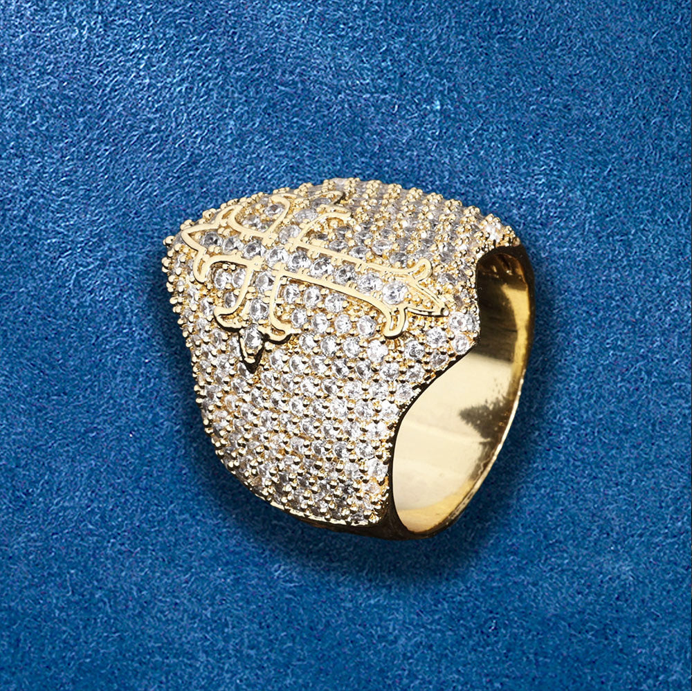 Premium hip hop ring set with brilliant stones