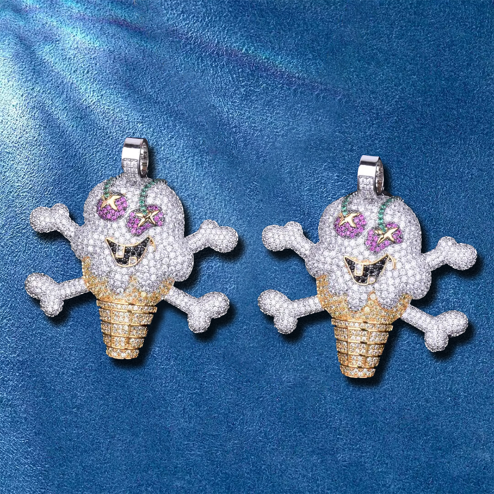 small diamond skull pendant