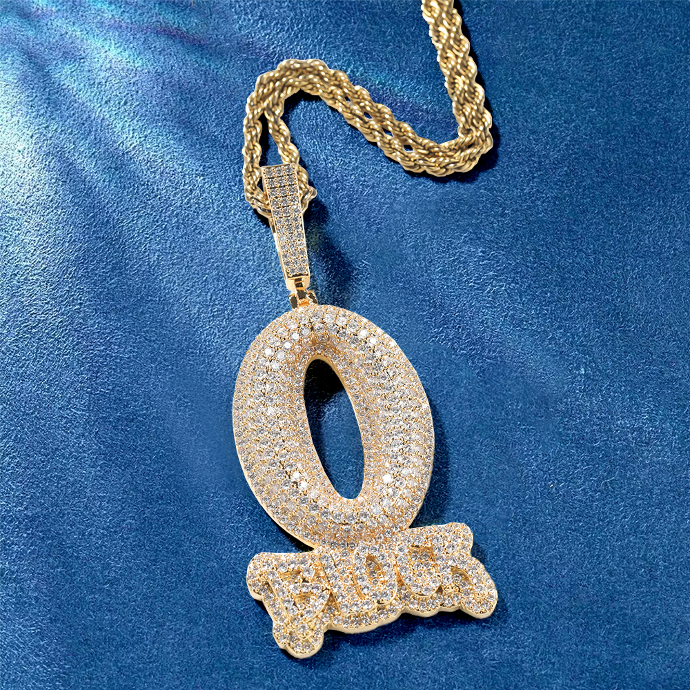 Custom iced-out letter pendant gift for boyfriend
