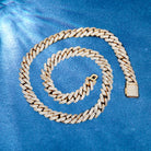 Thick 15mm Cuban chain with iced-out surface