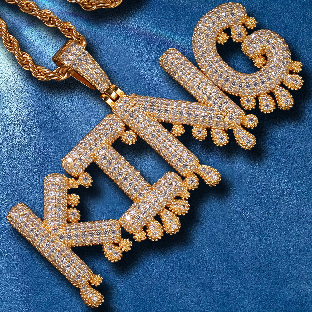 Iced letter charm with personalized design