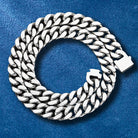 Heavyweight Cuban necklace chain in white gold tone