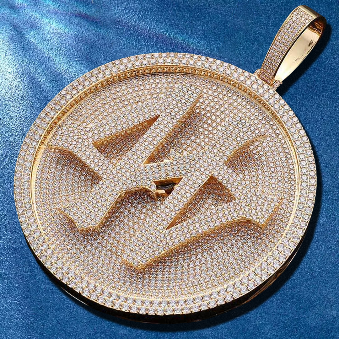 Hip hop jewelry A-Z letter pendants with shine