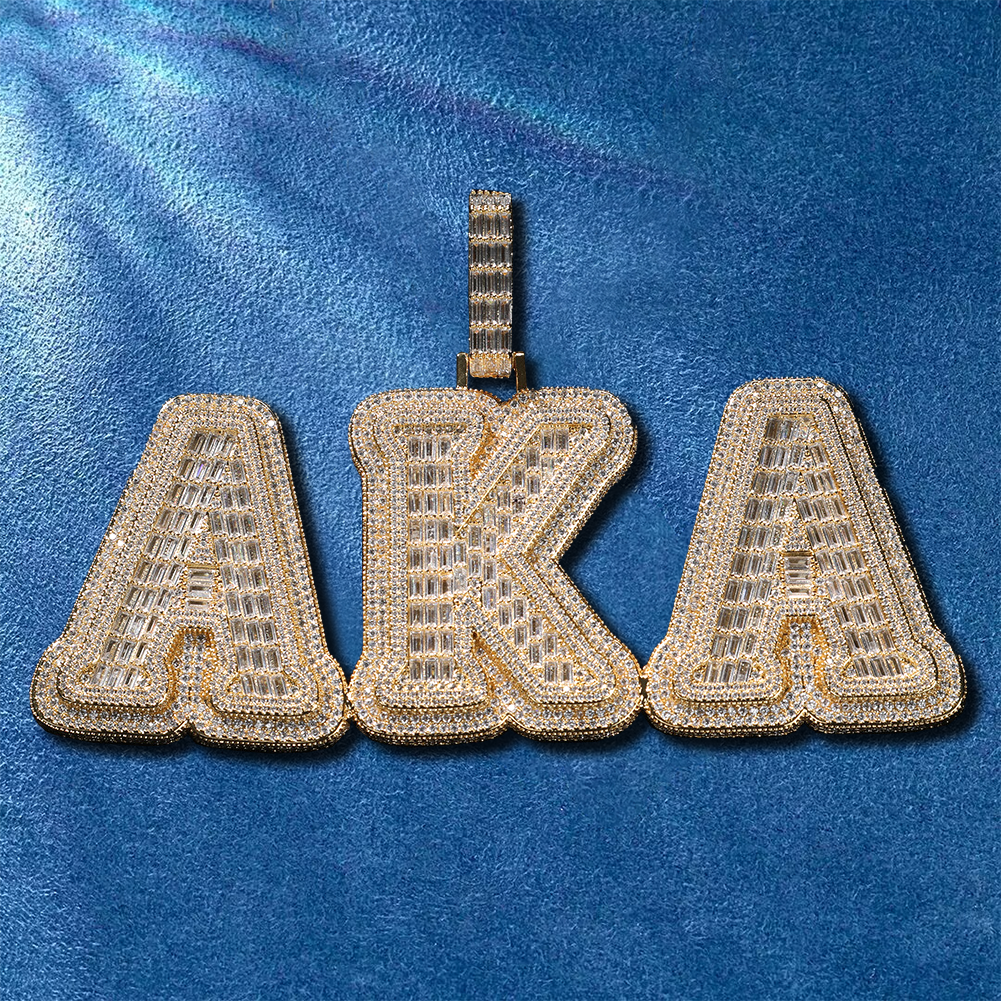 Cuban chain and custom letter pendant set