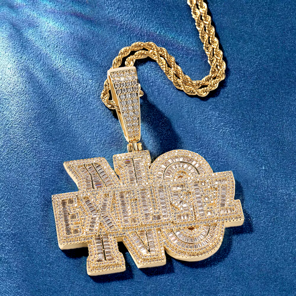 Custom iced-out letter pendant gift for boyfriend