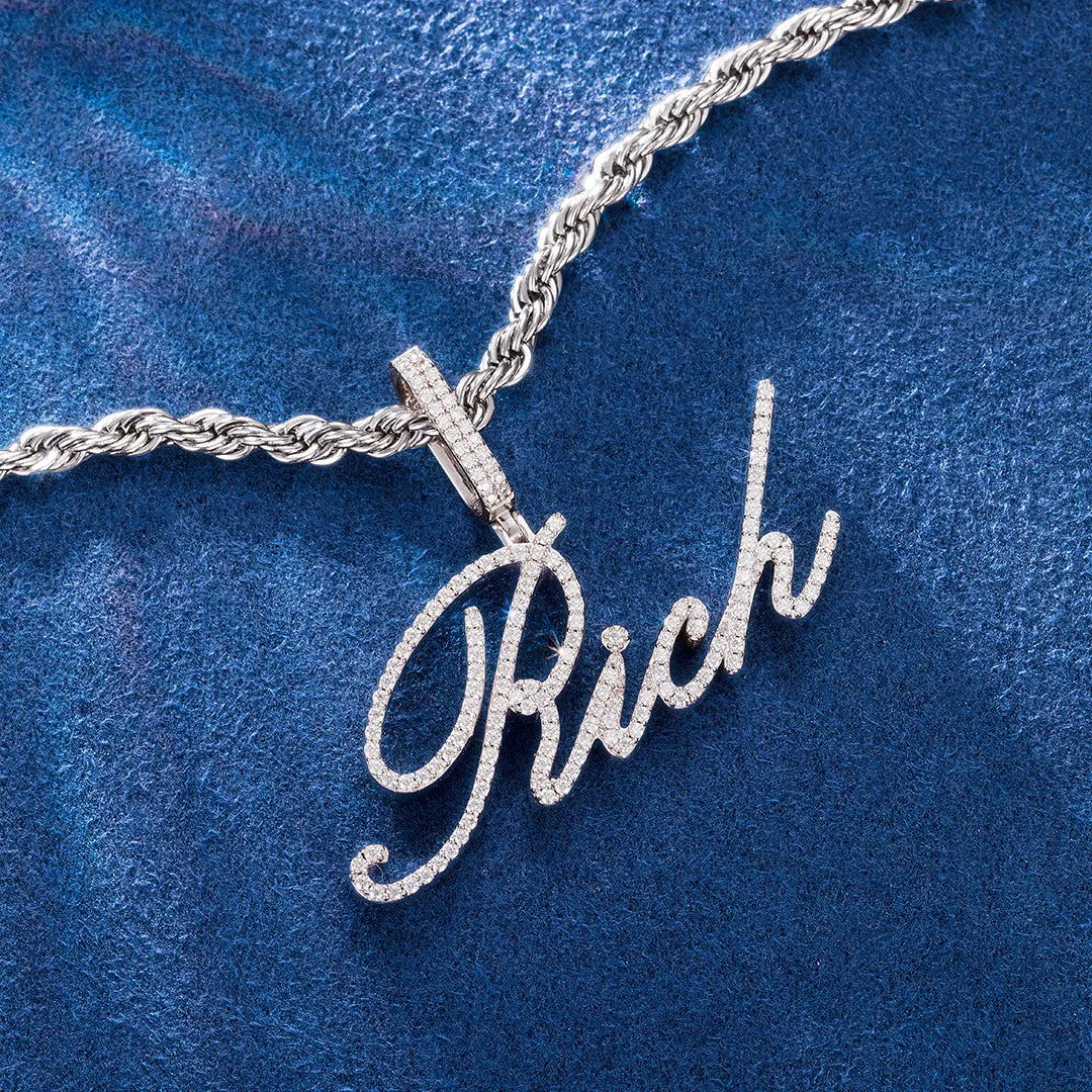 Urban style initial necklace in high-polish finish