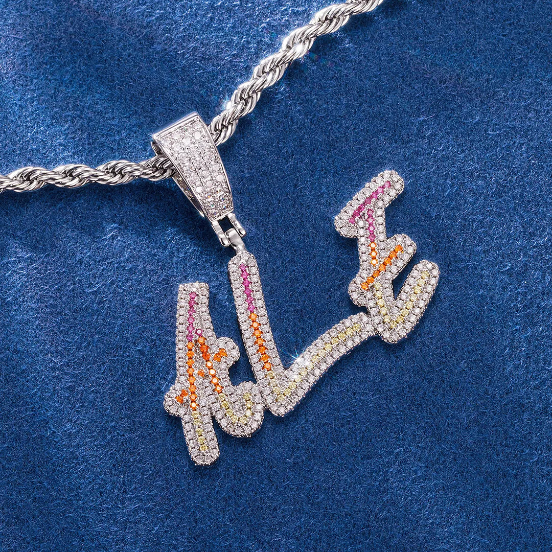 Iced-out letter necklace for boyfriend or girlfriend