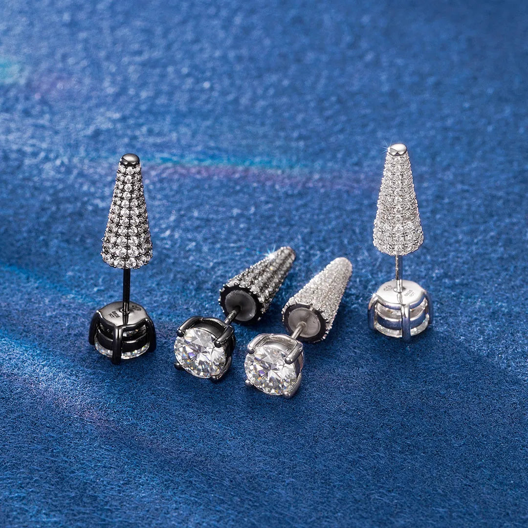 hip hop moissanite drop earrings