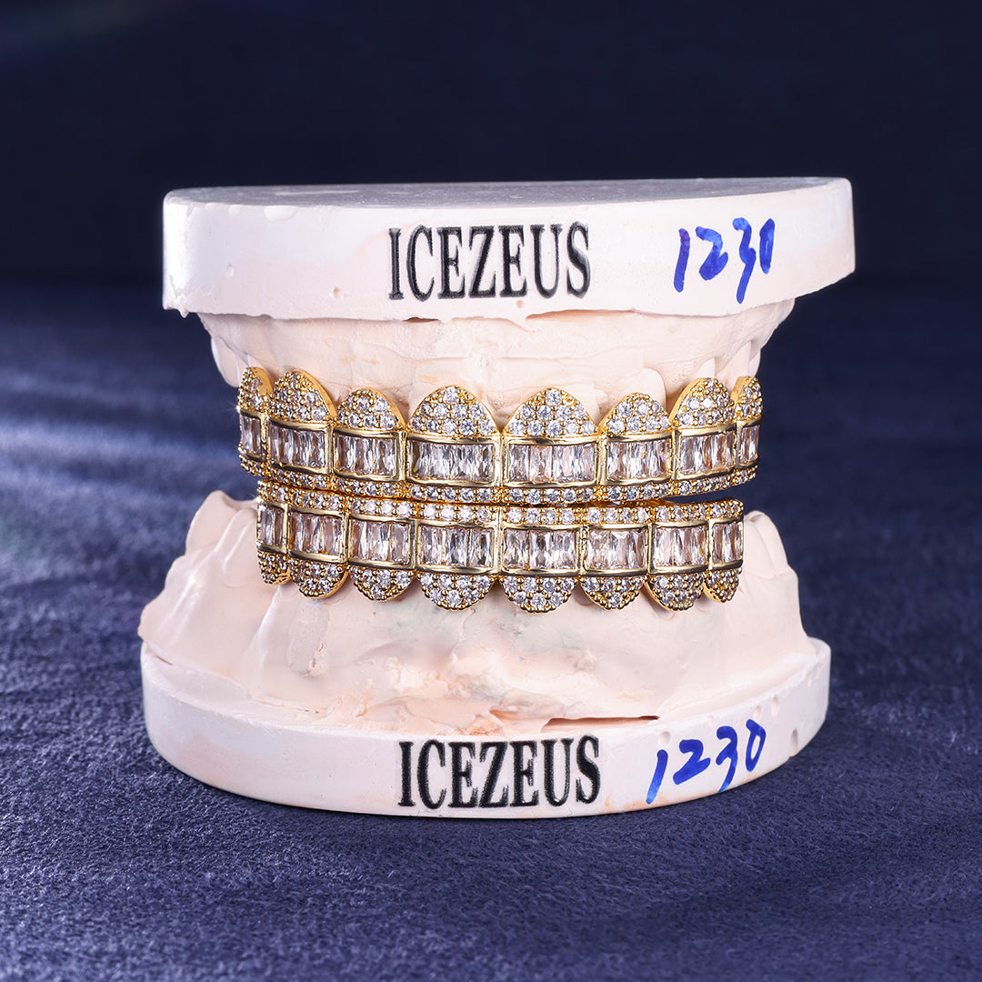 Hip hop style moissanite grillz for a premium streetwear look