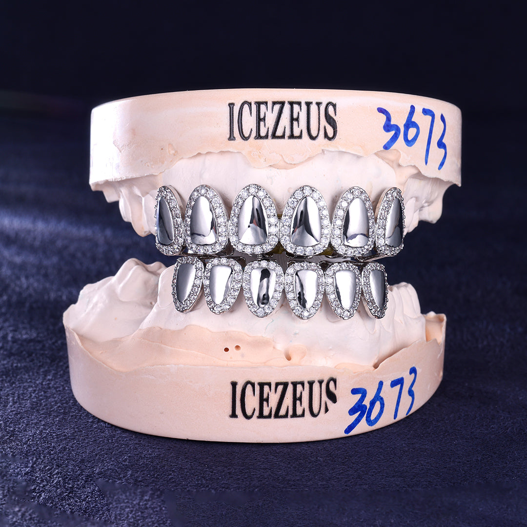 Blinged-out moissanite grillz perfect for music videos