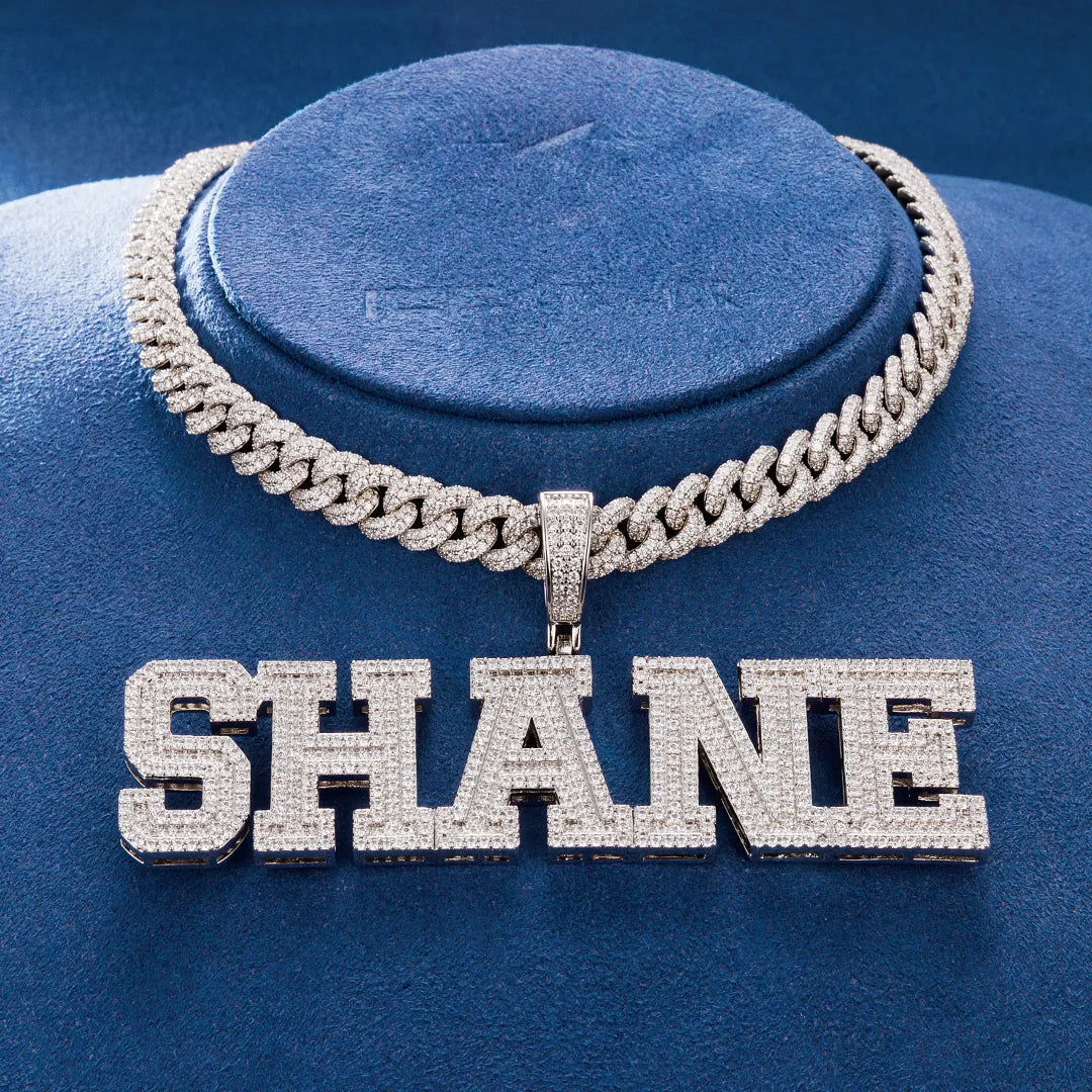 CZ diamond-encrusted alphabet charm for men or women