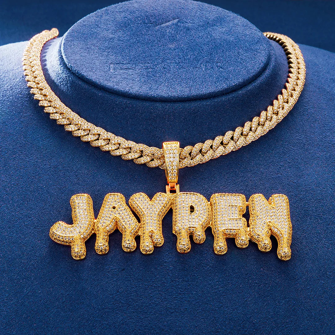 Bold iced-out letter pendant for everyday hip-hop wear
