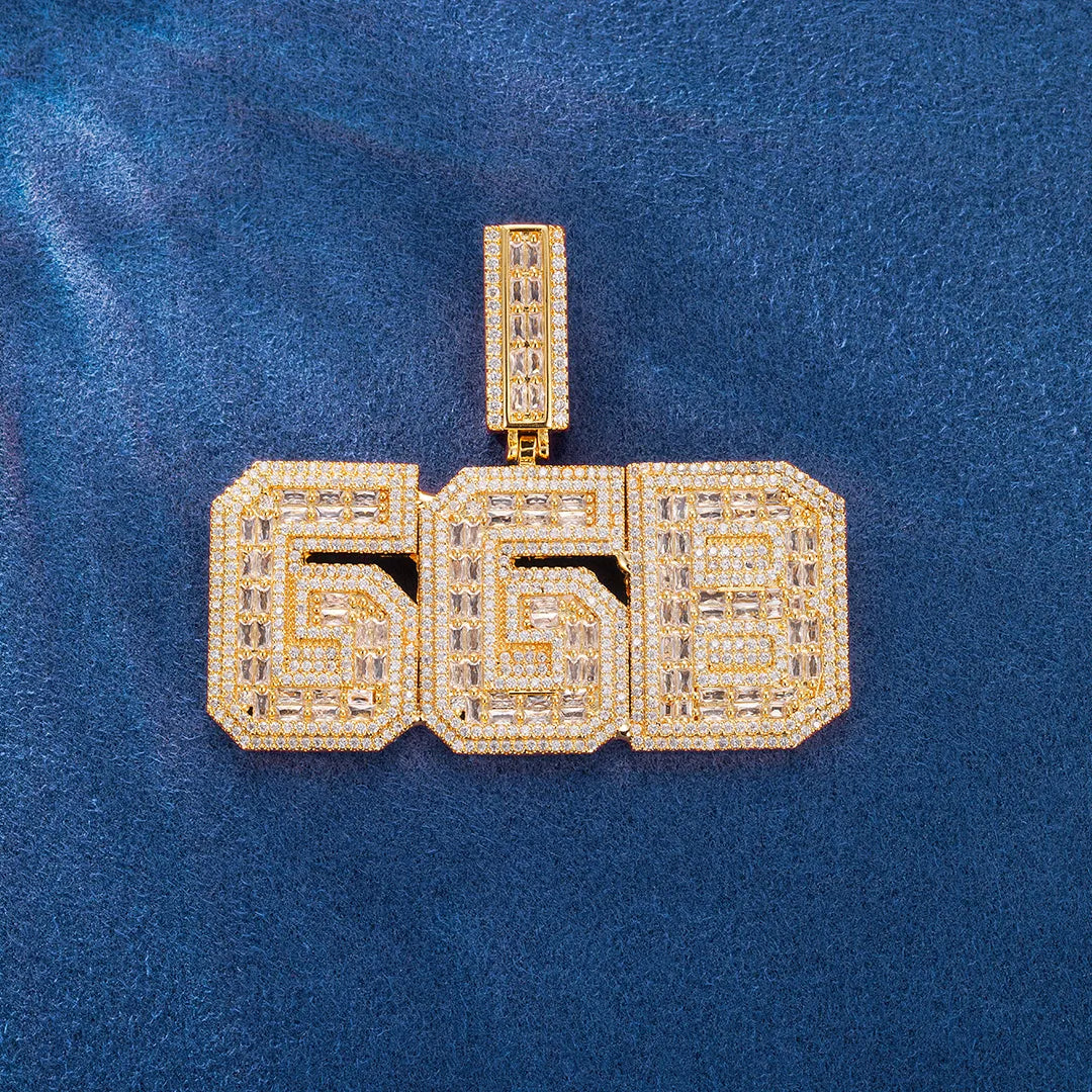 Fully iced custom letter jewelry with high-shine finis