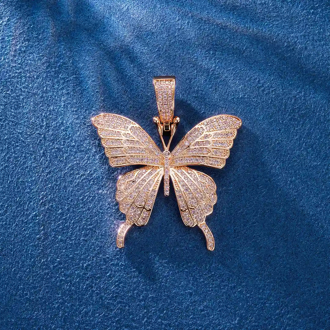 delicate butterfly necklace gold