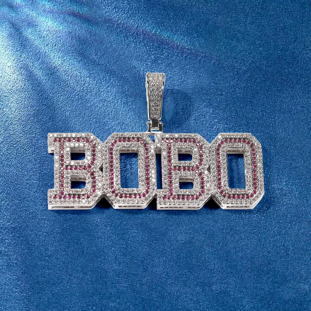 Holiday letter charm gift with custom name bling