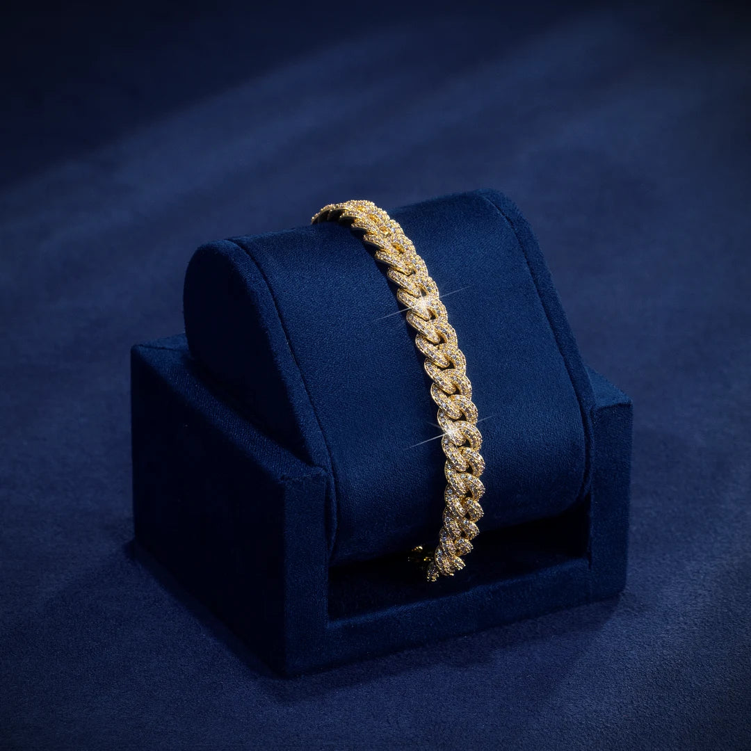 gold plated Cuban bracelet men