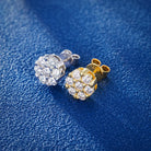 silver earrings with moissanite stones