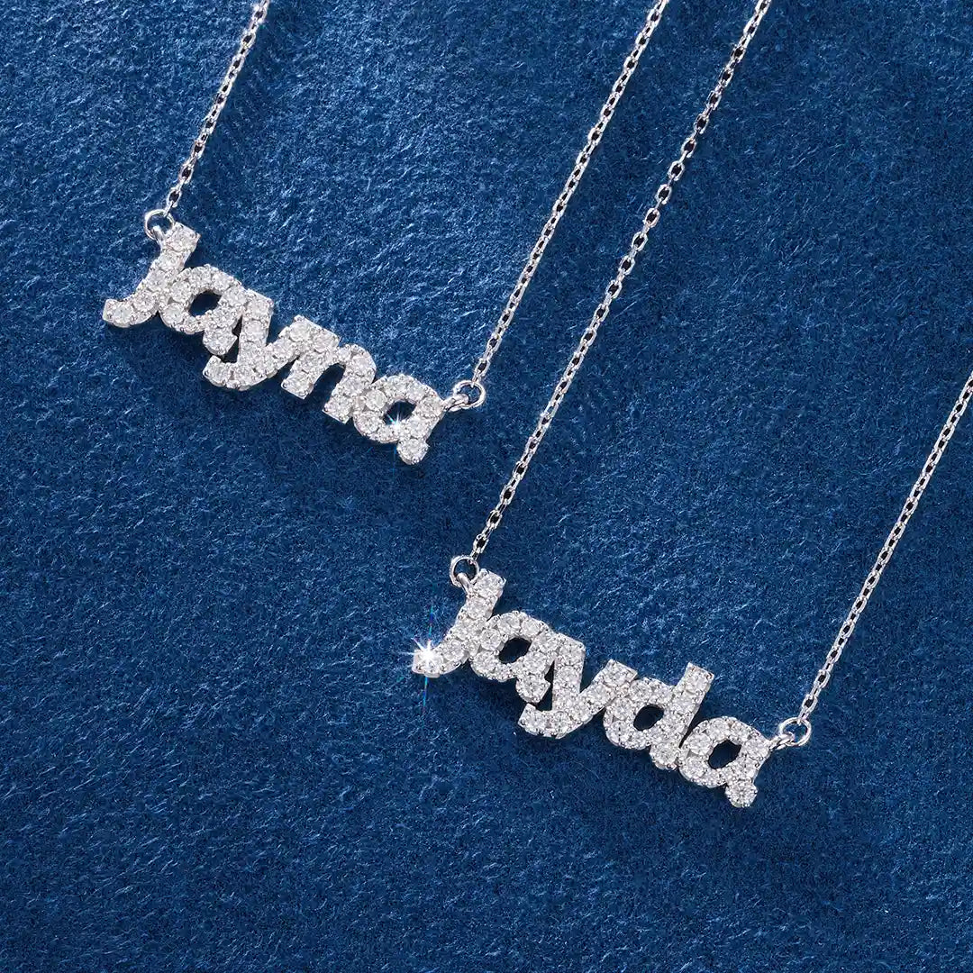 Statement necklace featuring custom iced letter design