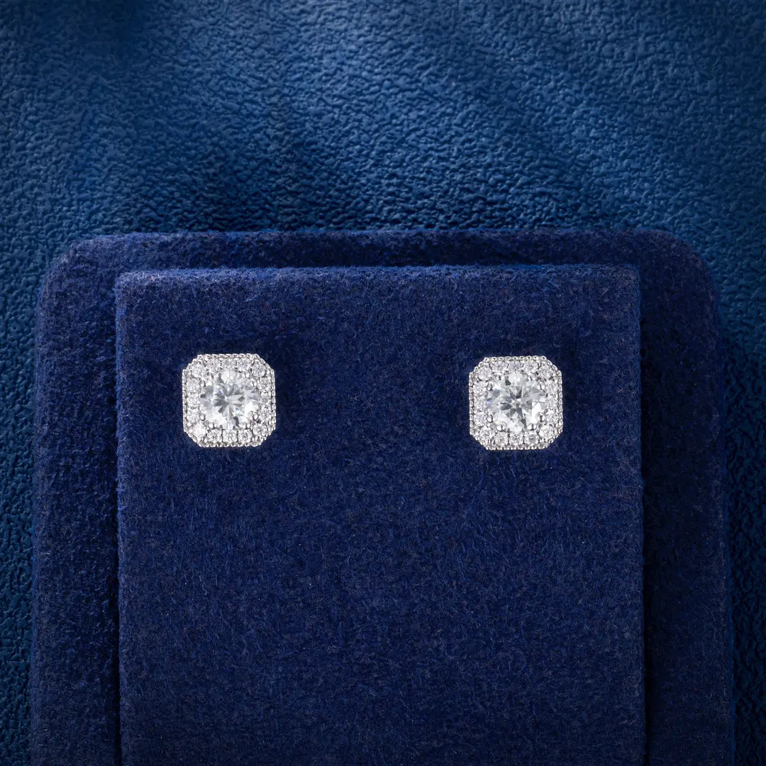 moissanite stud earrings for men and women