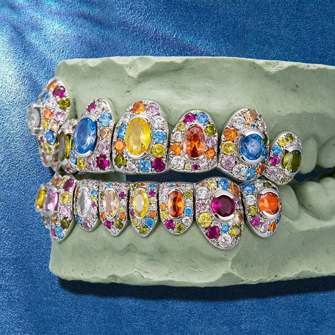 Customized Hip Hop Style Grillz 925 Sterling Silver 18K Gold