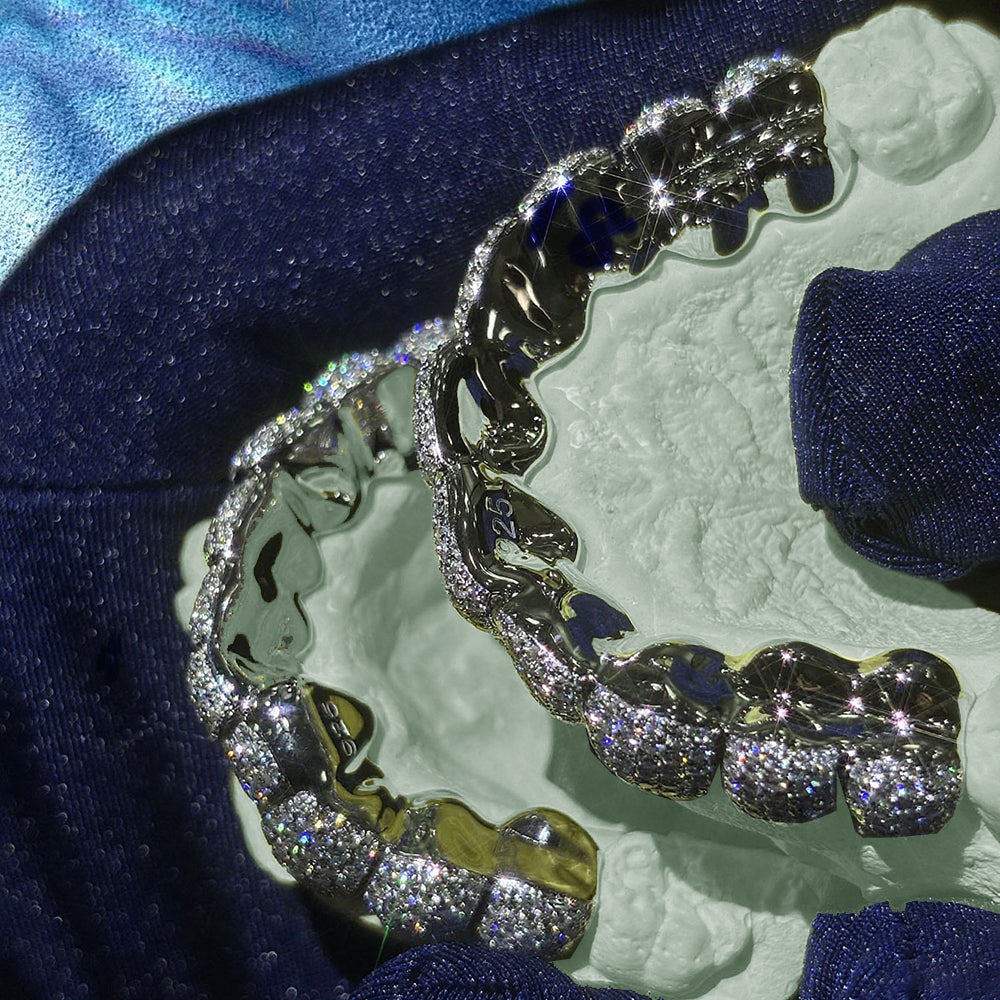 925 Sterling Silver Grillz – Custom Iced-Out VVS Moissanite Hip
