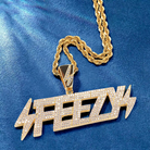 Personalized alphabet necklace in iced-out style