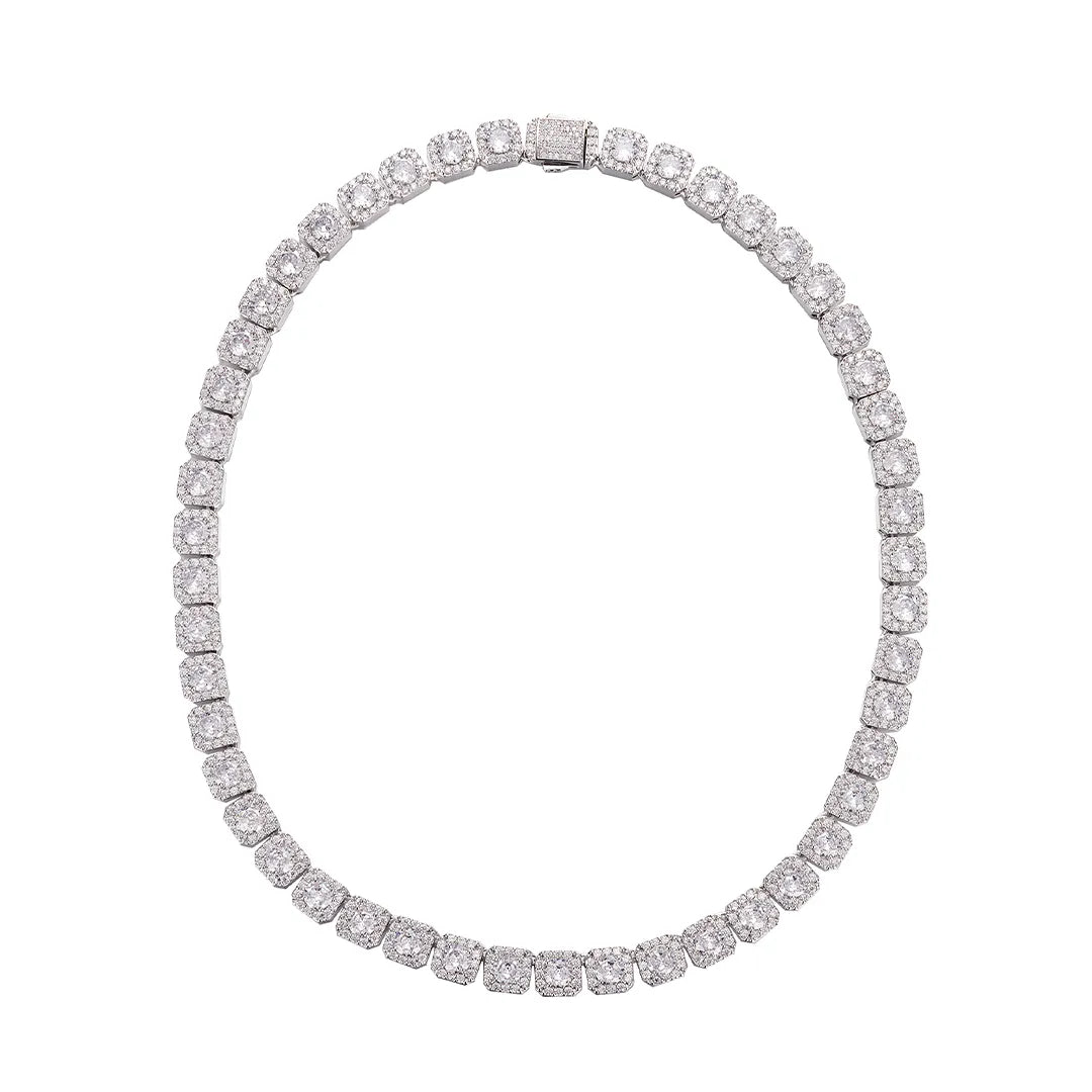 10MM CZ Stone Clustered Tennis Chain