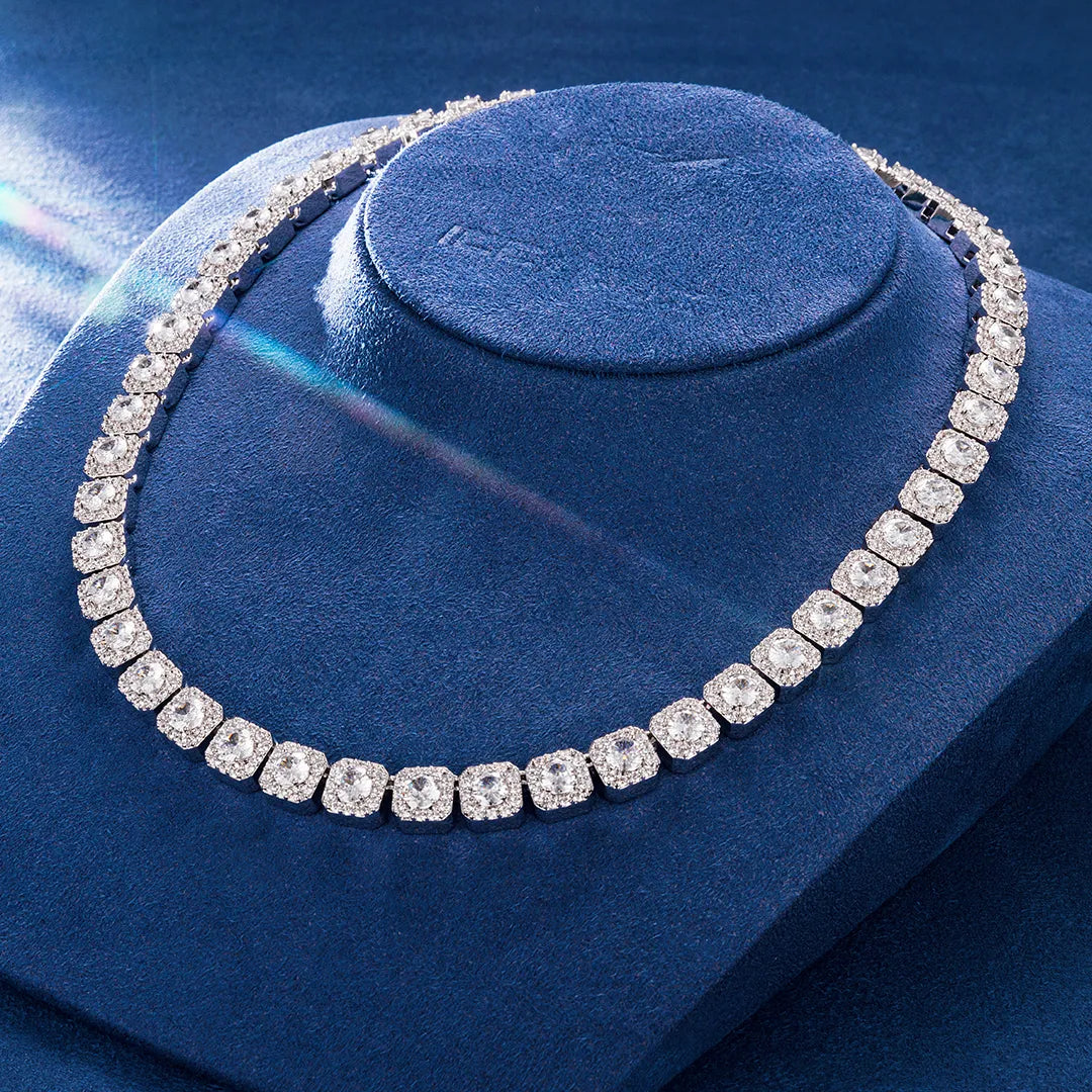 10MM CZ Stone Clustered Tennis Chain