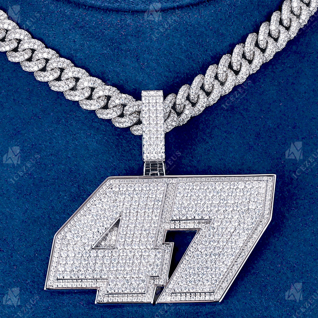Custom Iced Out Two Layer Number Pendant – IceZeusShop