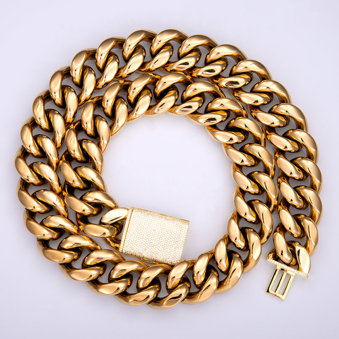 22mm MIAMI CUBAN LINK CHAIN WITH CZ CLASP – IceZeusShop