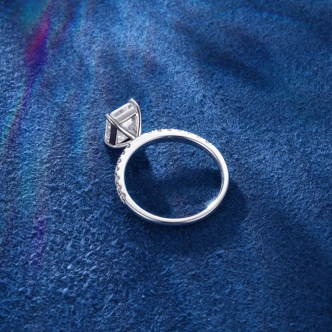 Moissanite Emerald cut Engagement Ring