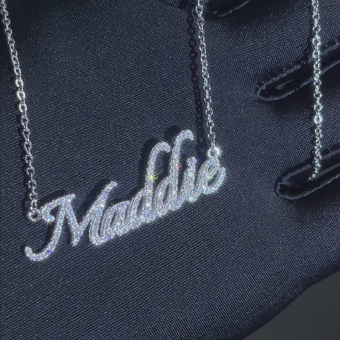 Custom Moissanite Cursive Letter Name Necklace