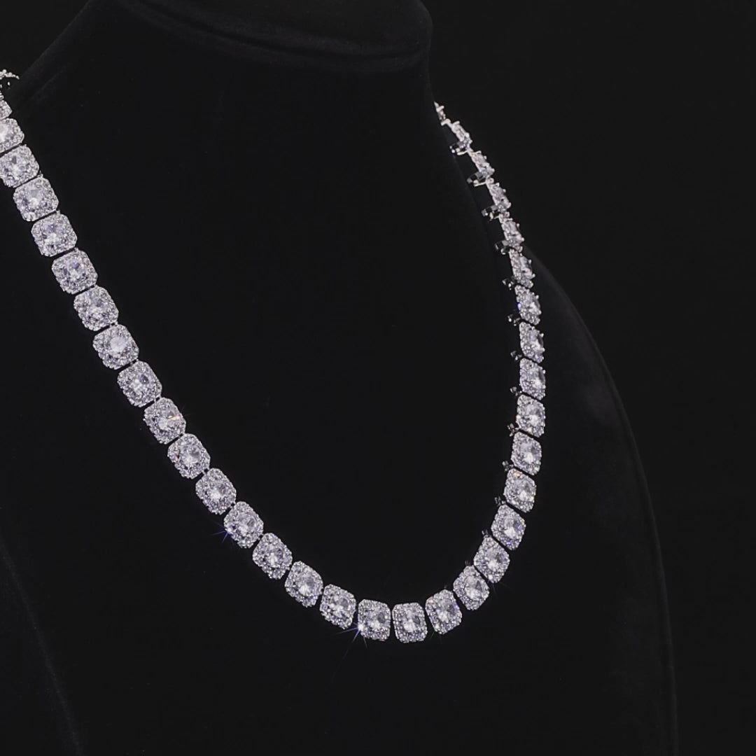 10MM CZ Stone Clustered Tennis Chain