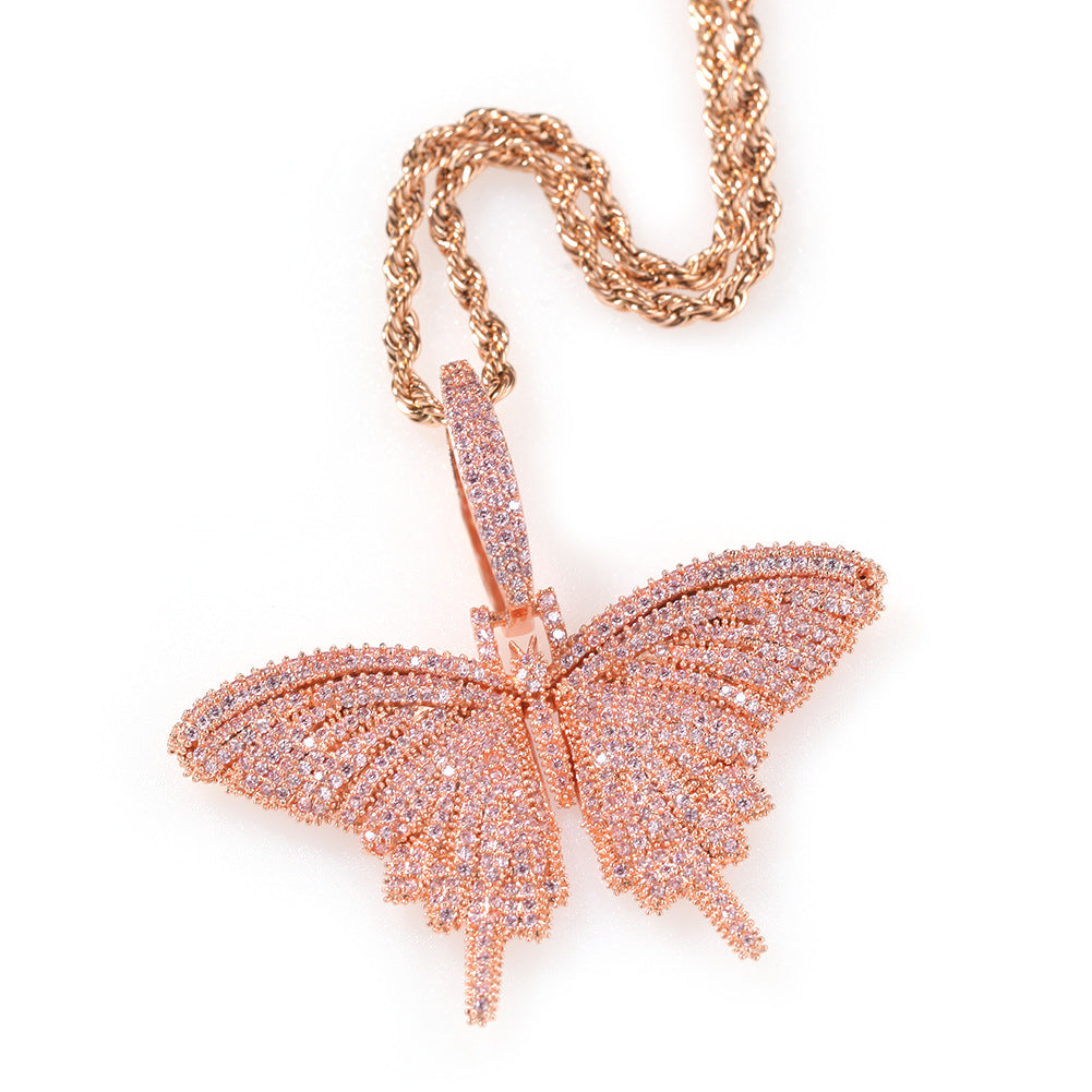 Iced Out Butterfly Pendant