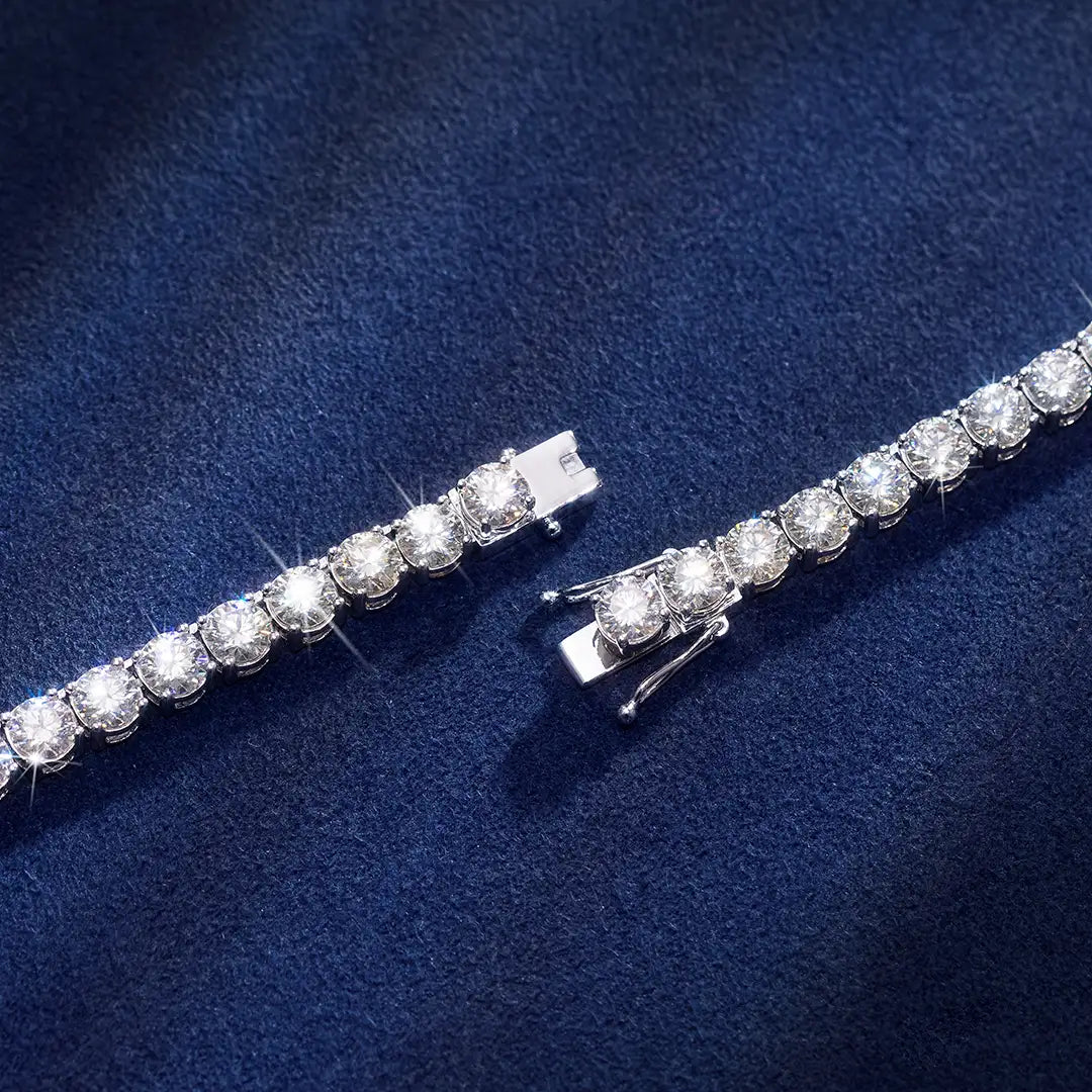 5mm 925 Sterling Silver Moissanite Tennis Chain