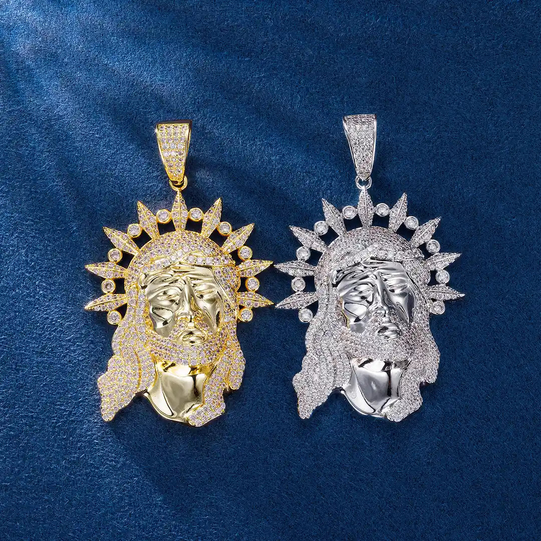 Back Engraving of Jesus Face Pendant – Custom Hip Hop Jewelr